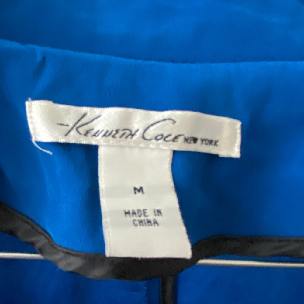 Kenneth Cole Luxury Formal 100% Silk M Blue Blazer Lightweight Jacket - Picture 4 of 6